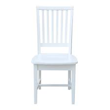 International Concepts Pure White Mission Chair Set Of 2 Side Chairs Dining White Dining Chairs Solid Wood Dining Table