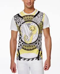 Black And Yellow T Shirt Mens Versace Men S Black And Yellow Logo T Shirt T Shirts Men Macy S Versace Mens Shirt Versace Men Mens Outfits