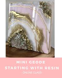 E Class Pink Mini Geode Beginners Class Diy Resin Art Resin Art Painting Resin Crafts