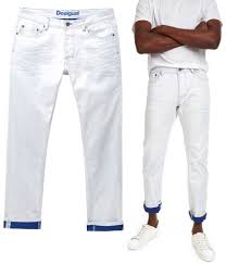 J'aime aussi que ma chérie prenne plaisir à. Jean Homme Blanchi Coloris Ultra Blanc Coupe Slim Avec Ourlet Desigual Coup De Coeur Mode