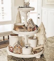 This charming tiered tray can be used to create a beautiful decorative centerpiece on your holiday table or any time of year. Christmas Farmhouse Tiered Trays Filled With Ideas