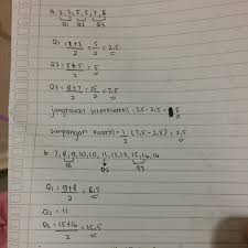 1, 3, 3, 4, 5, 6, 6, 7. Tentukan Kuartil Bawah Kuartil Tengah Kuartil Atas Jangkauan Interkuartil Dan Simpangan Kuartil Brainly Co Id