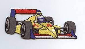 Yellow Race Car Iron On Applique Embroidered Patch Formula One Style 151527 A Red Race Applique Patch Applique