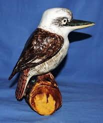 Grace Seccombe Large 8 Kookaburra Sitting On Log Antique Collection Old Things Large