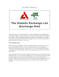 the diabetic exchange list free download