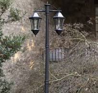 Victorian Morph Solar Lamp Post with Double Downward Lights