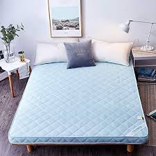 Tatami Floor Mat Futon Mattress Topper Floor Sleeping Pad Soft Japanese Foldable Thicken Collapsible Twin Sky Blue 150x2 Mattress Futon Mattress Soft Mattress