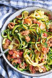 It has about 20 calories per cup, about try spiralized cucumbers this way: These Zucchini Noodles Are Made Deliciously Savory With Lots Of Spicy Italian Sausage And A Creamy To Whole Food Recipes Paleo Sweet Potato Spiralizer Recipes