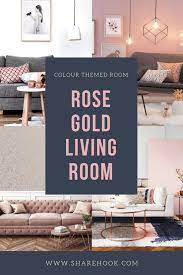 Colour Themed Room Rose Gold Living Room Gold Living Room Gold Living Gold Home Decor