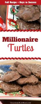 The crisp pecans, chewy caramel and creamy chocolate with sea salt on top is pure and these homemade turtles taste just like the ones you'd get from a fancy candy store! Millionaire Caramel Pecan Turtles Grace Like Rain Blog