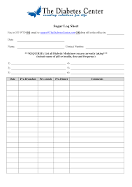 Insulin Log Template Sugar Log Sheets Download As Doc