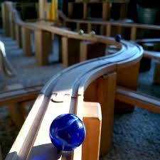 Creating A Marble Run With The Train Track Bricks Marble Tracks Blocks Preschool Block Area