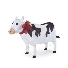Home Accents Holiday 55 In W Christmas Cow Yard Decoration With Led Lights Ty623 1914 1 The Home Depot Cow Decor Cow Cow Ornaments