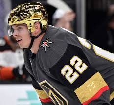 So we've got our name, we've got two logos, and we know the color scheme. Chrome Domes Golden Knights Debut Gold Helmets