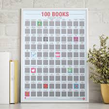 Premium high quality scratch off map construction suitable for a traveller classroom, gift, home or office! 100 Books Scratch Bucket List Poster By Gift Republic Notonthehighstreet Com