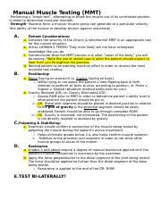 Mmt Chart Elbow Wrist Hand Doc Manual Muscle Testing Mmt