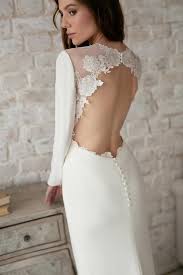 Picturing yourself in a sexy, backless wedding dress? Minimal Wedding Dress Long Sleeve Wedding Dress Bohemian Etsy