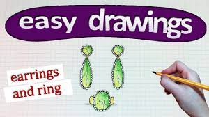 More images for how to draw earrings easy » Easy Drawings 246 How To Draw A Earrings And Ring Drawings For Beginners Youtube