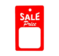 1000 Small Sale Price Tags - Red & White - 1.25" W x 1.875" H