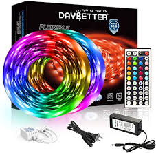 Minger led strip lights, 16.4ft led light strip with remote and control box, bright 5050 leds, rgb color changing led lights, easy installation light strip for bedroom, kitchen and more, diy mode 4.5 out of 5 stars 8,113 Amazon Com Daybetter Led Strip Lights 32 8ft 5050 Rgb 300 Leds Color Changing Lights Strip For Bedroom Desk Home Decoration With Remote And 12v Power Supply Home Improvement