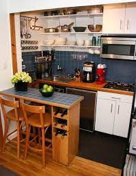 The speckled look of the terrazzo worktop brings in both the minty green cabinets as well. Small Space Gallery Dining At The Counter In Style Small Apartment Kitchen Decor Small Apartment Kitchen Kitchen Decor Apartment