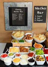 Bake, then top with warm jarred nacho cheese sauce, salsa and pickled jalapenos. Nacho Bar Ideas A Tasty Game Day Party Buffet Moms Munchkins