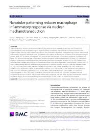 PDF) Nanotube patterning reduces macrophage inflammatory response via  nuclear mechanotransduction