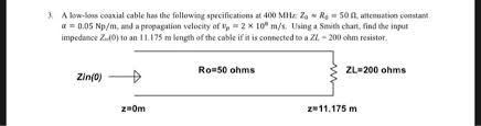 solved 3 a low loss coaxial cable has the following spec