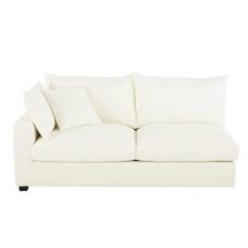 Letto 1 piazza e mezzo con contenitore. Divano Letto Con Bracciolo Sinistro Avorio In Cotone Rhodes Maisons Du Monde