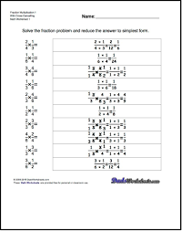 Fraction Multiplication Multiplication With Cross Cancelling Common Core Math Worksheets Math Worksheets Fractions Worksheets
