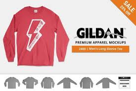 Gildan 2400 Long Sleeve T Shirt Clothing Mockup Long Sleeve Mockup
