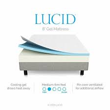 Lucid 8 Inch Memory Foam Mattress Dual Layered Certipur Us Certified Medium Firm Feel Queen Size Memory Foam Hausstaubmilben Haltbar