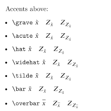 Math Mode Accents Tex Latex Stack Exchange