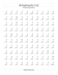 The Multiplying 1 To 10 By 5 A Math Worksheet From The Multiplicat Multiplication Worksheets Multiplication Facts Worksheets Math Multiplication Worksheets