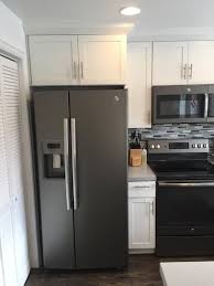 Ge 25 4 Cu Ft Side By Side Refrigerator In Stainless Steel Gss25gshss At The Home Depot Slate Appliances Kitchen Kitchen Room Design Kitchen Remodel Small