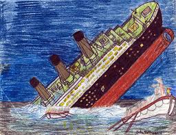 how to draw the titanic sinking step by