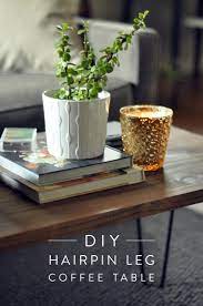 Prefer wheels or simply reclaim the metal from home and build metal hairpin legs for your handmade wooden coffee tables. Diy Hairpin Leg Coffee Table Tutorial Jaymee Srp