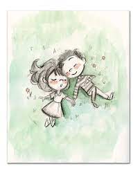 Sleepy Picnic Etsy Cartoon Couples Drawings Cute Drawings Cute Couple Drawings