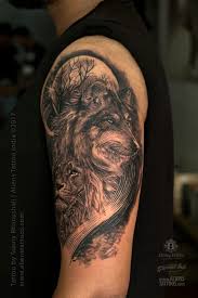 Black And Grey Tattoo Artists Near Me Realistic Lion Wolf Tattoo Animal Tattoos Tattoo Artists Near Me Wolf Face Tattoo