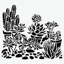 Handy little reusable stencils for home pdf template fiesta themed party food lunch box w/ hotdog tray & popcorn box (printable by you. Cactus Stencil Plant Background Templates Pattern Template Stencils New 6 X 6 Flower Stencil Stencils Stencil Wall Art