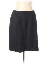 Details About Chadwicks Women Black Wool Skirt 12 Petite