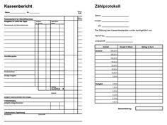 Kassenbericht Und Zahlprotokoll Pdf Anschreiben Vorlage Vorlagen Excel Vorlage