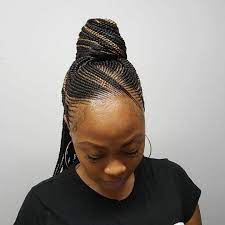 Ghana Braids Also Known As Banana Cornrows Use Extensions That Touch The Scalp Start By Creating Cornrow Cornrow Hairstyles Braided Hairdo Braided Hairstyles