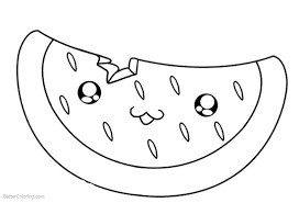 Pineapple food kawaii coloring pages. Kawaii Cute Watermelon Coloring Pages Novocom Top