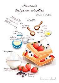 Belgium Styled Waffles Recipe Food Illustrations Waffle Recipes Food