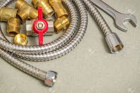 Are you searching for plumbing png images or vector? Plumbing Materials Faucet Tools And Fittings On Gray Desk Are Stock Photo Picture And Royalty Free Image Image 144862116