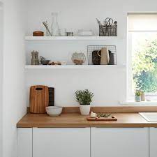 Cusko White Floating Shelf L 1180mm D 235mm Floating Shelves White Floating Shelves Shelves