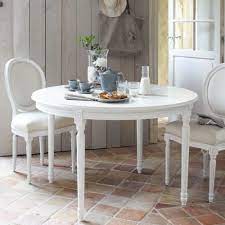 Extendable kitchen & dining room sets : Round Extending 4 8 Seater White Dining Table L120 200 Louis Maisons Du Monde