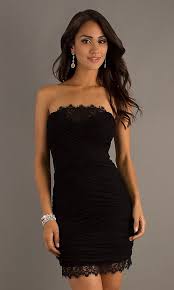 Short Strapless Lace Hem Black Dress Eb 144756867 Us 118 Prom Dresses Short Formal Dresses Short Short Dresses Casual