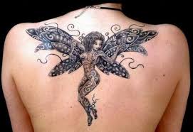 Unique colorful fairy wings tattoo on full back. Big Soaring Fairy Tattoo On Back Tattooimages Biz
